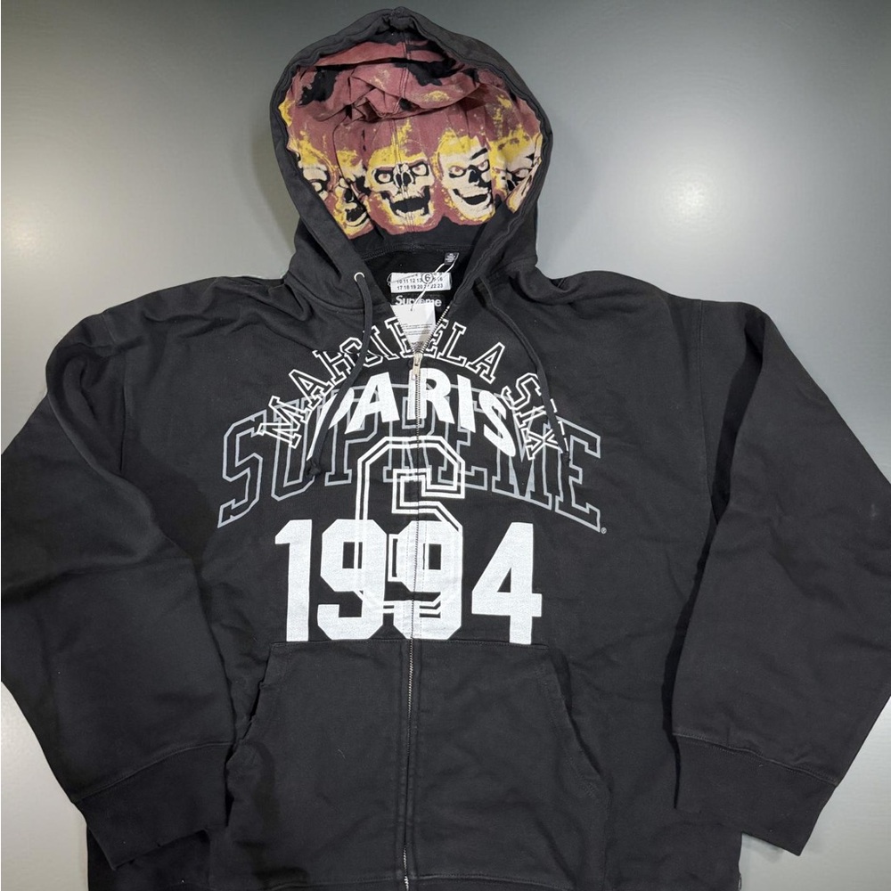 Supreme x Maison Margiela Zip Up Hoodie Black Size XL